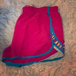 Under armor pink shorts with design